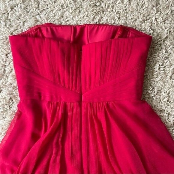 BCBGMaxAzria Rich Pink Coral Strapless Mini Cocktail Dress - Picture 7 of 9